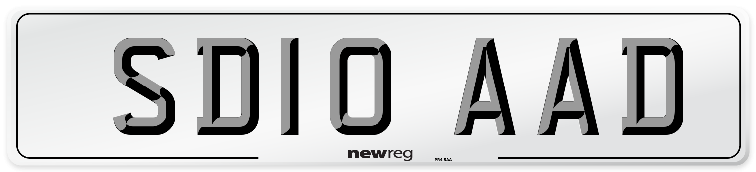 SD10 AAD Number Plate from New Reg